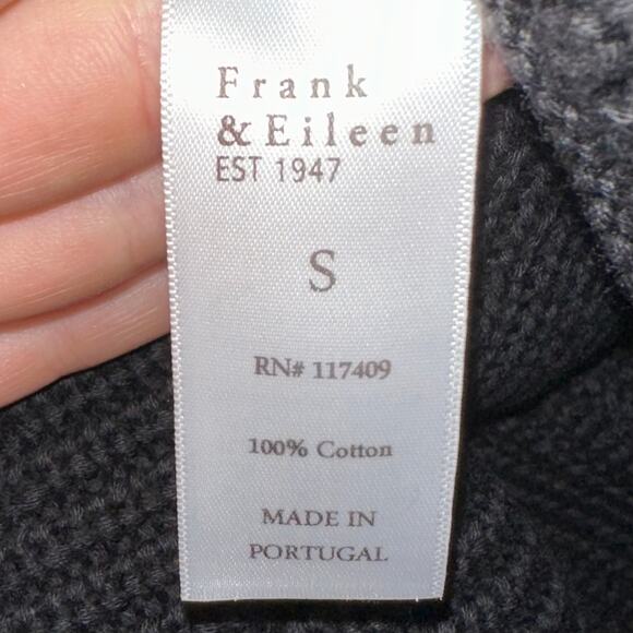 Frank & Eileen Montecito Black Pure Italian Cotton Knit Sweater Vest Size Small - Picture 10 of 13
